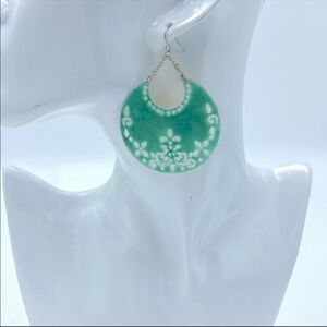 Vintage Crescent Bohemian Earrings Blue